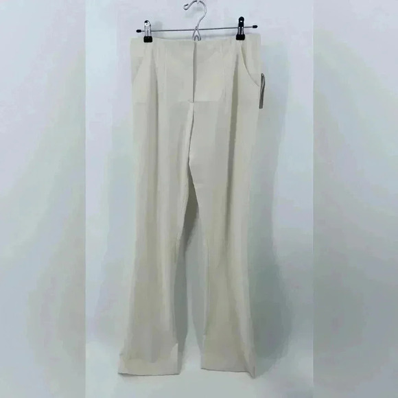 Nwt EMILIO PUCCI Trousers IT40 US6 UK8 Wool White High Waist Made in Italy **def - Picture 1 of 12